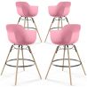 Pack of 4 Bar Stools Scandinavian Design - Wooden Legs - Nordika image 9