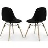 Buy Dining Chair - Scandinavian Design - Wooden Legs - Pack of 2 - Skögur Black 61564