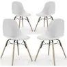 Buy Dining Chair - Scandinavian Design - Wooden Legs - Pack of 4 - Skögur White 61566