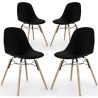 Set of 4 Dining Chairs - Scandinavian Design - Wooden Legs - Skögur image 9