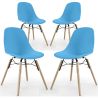 Set of 4 Dining Chairs - Scandinavian Design - Wooden Legs - Skögur image 9