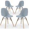 Set of 4 Dining Chairs - Scandinavian Design - Wooden Legs - Skögur image 9