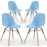 Set of 4 Dining Chairs - Scandinavian Design - Wooden Legs - Skögur image 9