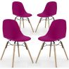 Set of 4 Dining Chairs - Scandinavian Design - Wooden Legs - Skögur image 9