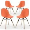 Buy Dining Chair - Scandinavian Design - Wooden Legs - Pack of 4 - Skögur Orange 61566