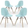 Set of 4 Dining Chairs - Scandinavian Design - Wooden Legs - Skögur image 9