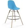 Buy Bar Stool - Scandinavian Design - Wooden Legs - Skögur Blue 61560