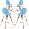 Pack of 4 Bar Stools - Scandinavian Design - Wooden Legs - Skögur image 9