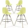 Buy Bar Stool - Scandinavian Design - Wooden Legs - Pack of 4 - Skögur Pastel yellow 61567