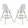 Buy Bar Stool - Scandinavian Design - Wooden Legs - Pack of 2 - Skögur White 61565