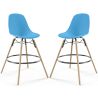 Pack of 2 Bar Stools - Scandinavian Design - Wooden Legs - Skögur image 9