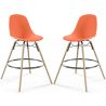 Pack of 2 Bar Stools - Scandinavian Design - Wooden Legs - Skögur image 9