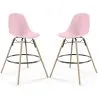 Buy Bar Stool - Scandinavian Design - Wooden Legs - Pack of 2 - Skögur Pastel pink 61565