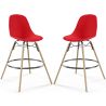 Pack of 2 Bar Stools - Scandinavian Design - Wooden Legs - Skögur image 9