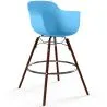 Buy Bar Stool - Scandinavian Design - Dark Wood Legs - Nordika Blue 61570