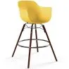 Buy Bar Stool - Scandinavian Design - Dark Wood Legs - Nordika Pastel yellow 61570