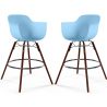 Bar Stools - Scandinavian Design - Dark Wood Legs - Pack of 2 - Nordika image 9