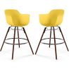 Bar Stools - Scandinavian Design - Dark Wood Legs - Pack of 2 - Nordika image 9