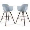 Buy Bar Stools - Scandinavian Design - Dark Wood Legs - Pack of 2 - Nordika Light grey 61573