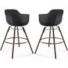 Buy Bar Stools - Scandinavian Design - Dark Wood Legs - Pack of 2 - Nordika Black 61573