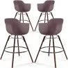 Buy Bar Stools - Scandinavian Design - Dark Wood Legs - Pack of 4 - Nordika Taupe 61574