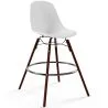 Buy Bar Stool - Scandinavian Design - Dark Wood Legs - Skögur White 61576