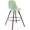 Buy Bar Stool - Scandinavian Design - Dark Wood Legs - Skögur Pastel green 61576