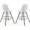 Buy Bar Stools - Scandinavian Design - Dark Wood Legs - Pack of 2 - Skögur White 61579