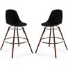 Bar Stools - Scandinavian Design - Dark Wood Legs - Pack of 2 - Skögur image 9