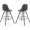 Bar Stools - Scandinavian Design - Dark Wood Legs - Pack of 2 - Skögur image 9