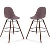 Bar Stools - Scandinavian Design - Dark Wood Legs - Pack of 2 - Skögur image 9