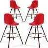 Buy Dining Stools - Scandinavian Design - Dark Wood Legs - Pack of 4 - Skögur Red 61580