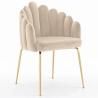 Dining Chair Shell Glam design in Velvet - Golden Legs - Shell image 9