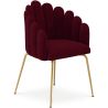 Dining Chair Shell Glam design in Velvet - Golden Legs - Shell image 9