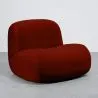 Buy Modern Minimalist Curved Design Velvet Upholstered Armchair - Comfort and Contemporary Style - Büba Red 61587