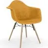 Buy Velvet Dining Chair - Scandinavian Design and Wooden Legs - Nordika Mustard 61594
