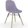 Buy Velvet Dining Chair - Scandinavian Design and Wooden Legs - Skögur Pastel purple 61595