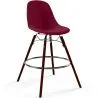 Buy Velvet Bar Stool - Scandinavian Design and Dark Wood Legs - Skögur Dark red 61598