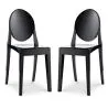 Buy X2 Dining chairs Victoria Queen Design Transparent Black 58734