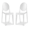 Buy X2 Dining chairs Victoria Queen Design Transparent White 58734