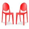 Buy X2 Dining chairs Victoria Queen Design Transparent Red 58734