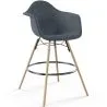 Buy Velvet Bar Stool - Scandinavian Design and Wooden Legs - Nordika Dark grey 61597