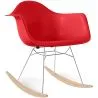 Buy Rocking Chair - Scandinavian Design - Wooden and Metal Legs - Nordika Red 61605