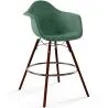 Buy Velvet Bar Stool - Scandinavian Design and Dark Wood Legs - Nordika Dark green 61599