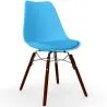 Buy Dining Chair with Cushion - Scandinavian Design and Wooden Dark Legs - Skögur Turquoise 61607