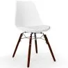 Buy Dining Chair with Cushion - Scandinavian Design and Wooden Dark Legs - Skögur White 61607