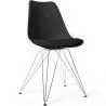 Buy Dining Chair with Cushion - Scandinavian Design and Metal Legs - Skögur Black 61728