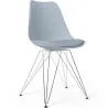 Buy Dining Chair with Cushion - Scandinavian Design and Metal Legs - Skögur Light grey 61728