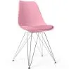 Buy Dining Chair with Cushion - Scandinavian Design and Metal Legs - Skögur Pastel pink 61728