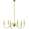 Buy Gold 6-Arm Pendant Lamp – Modern Chandelier Style in Metal - Vintessa Gold 61742